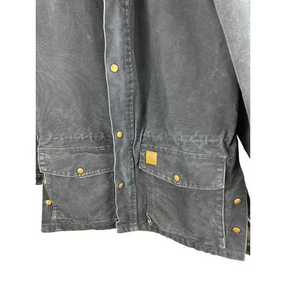 Carhartt Chore Jacket Blanket Lined Blue Zip C52MDT Corduroy Collar Men's Medium - Picture 2 of 9